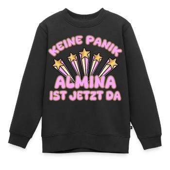 Almina als Frauenname - Kinder Premium Organic Sweatshirt - Schwarz - Vorne - AI Model Kid Female (0cm)