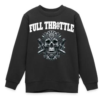 Vollgas - Full Throttle - Kinder Premium Organic Sweatshirt - Schwarz - Vorne - AI Model Kid Female (0cm)