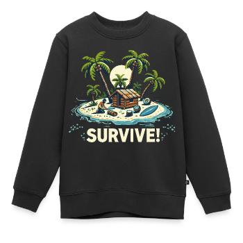 URLAUB AUF DER INSEL - Kinder Premium Organic Sweatshirt - Schwarz - Vorne - AI Model Kid Female (0cm)