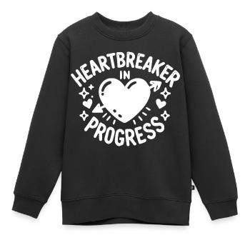 Herzensbrecher in Arbeit - Kinder Premium Organic Sweatshirt - Schwarz - Vorne - AI Model Kid Female (0cm)
