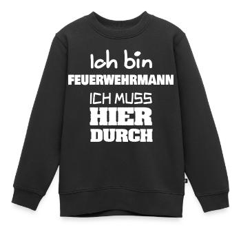 Feuerwehrmann als Beruf - Kinder Premium Organic Sweatshirt - Schwarz - Vorne - AI Model Kid Female (0cm)