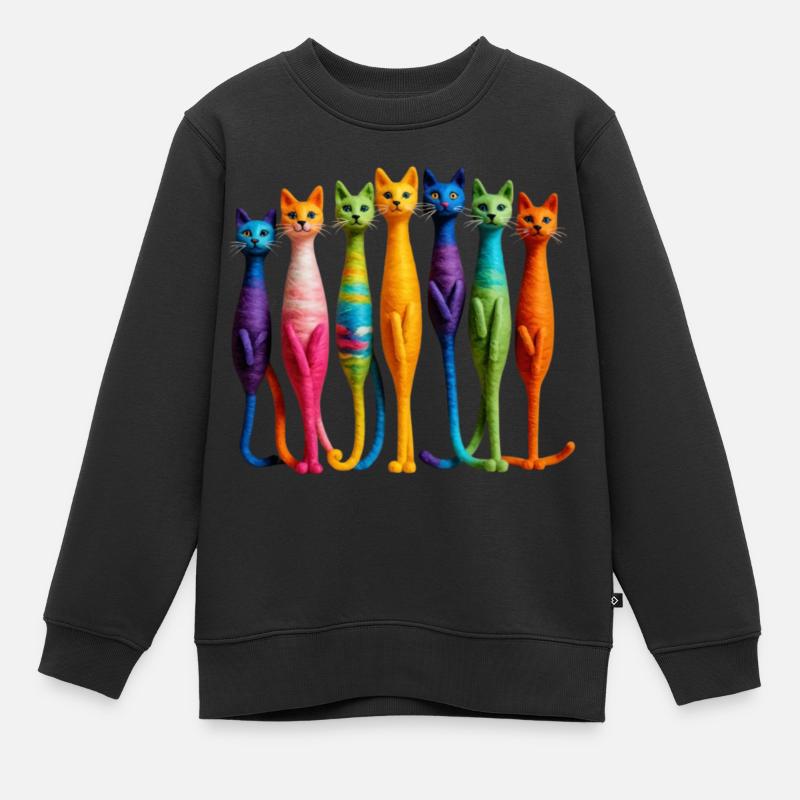 Cat - Kinder Premium Organic Sweatshirt - Schwarz