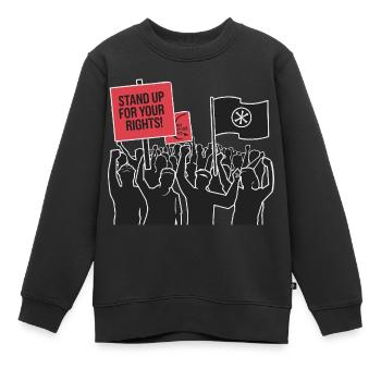 DÉFENDEZ VOS DROITS - Sweat Premium enfant bio - noir - Devant - AI Model Kid Female (0cm)