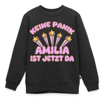 Frauenname Amilia - Kinder Premium Organic Sweatshirt - Schwarz - Vorne - AI Model Kid Female (0cm)