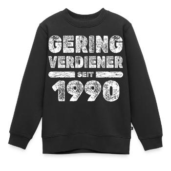 Personnes à faible revenu 1990 - Sweat Premium enfant bio - noir - Devant - AI Model Kid Female (0cm)