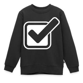 Häkchen Symbol Ankreuzen - Kinder Premium Organic Sweatshirt - Schwarz - Vorne - AI Model Kid Female (0cm)