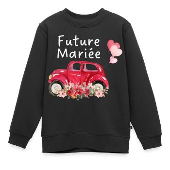 Braut in spe Auto Blumen Braut - Kinder Premium Organic Sweatshirt - Schwarz - Vorne - AI Model Kid Female (0cm)