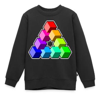Dreieckige farbige Würfel - Kinder Premium Organic Sweatshirt - Schwarz - Vorne - AI Model Kid Female (0cm)