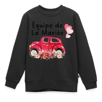 Braut Team Auto Blumen Braut - Kinder Premium Organic Sweatshirt - Schwarz - Vorne - AI Model Kid Female (0cm)