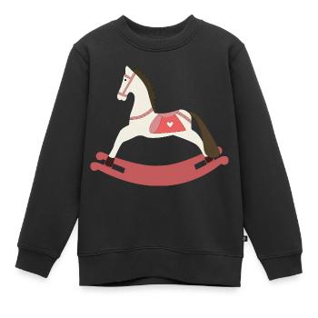 Cheval à bascule - Sweat Premium enfant bio - noir - Devant - AI Model Kid Female (0cm)