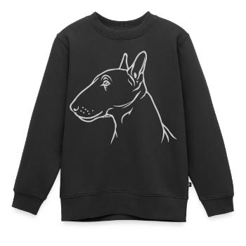 Miniatur Bullterrier Kopf im Profil - Kinder Premium Organic Sweatshirt - Schwarz - Vorne - AI Model Kid Female (0cm)