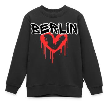 Berlin Graffiti Heart - Kids Premium Organic Sweatshirt - black - Front - AI Model Kid Female (0cm)