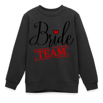 Team Braut Herz Junggesellin - Kinder Premium Organic Sweatshirt - Schwarz - Vorne - AI Model Kid Female (0cm)