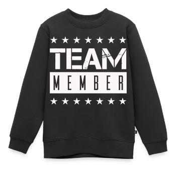 team member - Kinder Premium Organic Sweatshirt - Schwarz - Vorne - AI Model Kid Female (0cm)