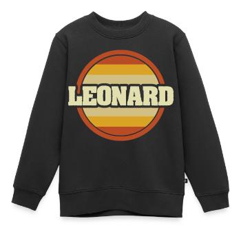 Geschenk für Leonard - Kinder Premium Organic Sweatshirt - Schwarz - Vorne - AI Model Kid Female (0cm)