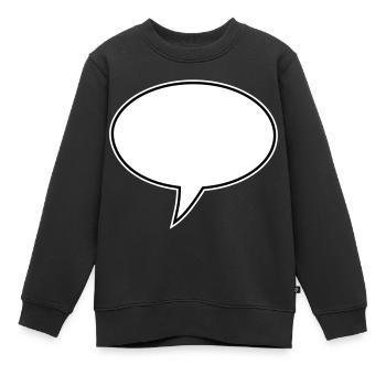 Sprechblase Design Links - Kinder Premium Organic Sweatshirt - Schwarz - Vorne - AI Model Kid Female (0cm)