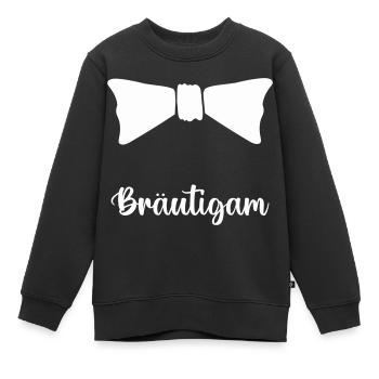 Noeud papillon marié - Sweat Premium enfant bio - noir - Devant - AI Model Kid Female (0cm)