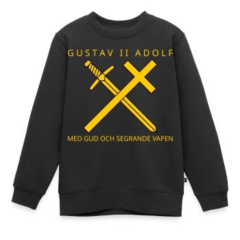 Gustav II. Adolf - Kinder Premium Organic Sweatshirt - Schwarz - Vorne - AI Model Kid Female (0cm)