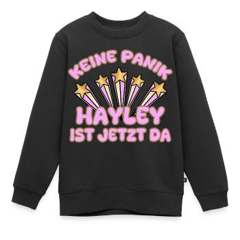 Hayley als Frauenname - Kinder Premium Organic Sweatshirt - Schwarz - Vorne - AI Model Kid Female (0cm)