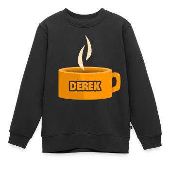 Derek comme une tasse de thé - Sweat Premium enfant bio - noir - Devant - AI Model Kid Female (0cm)