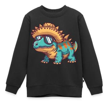 Dinosaurier stegosaurus Sombrero - Kinder Premium Organic Sweatshirt - Schwarz - Vorne - AI Model Kid Female (0cm)