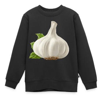 Knoblauch - Kinder Premium Organic Sweatshirt - Schwarz - Vorne - AI Model Kid Female (0cm)