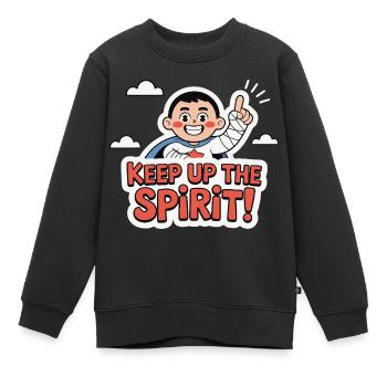 HALTEN SIE DEN SPIRIT AUFRECHT - Kinder Premium Organic Sweatshirt - Schwarz - Vorne - AI Model Kid Female (0cm)