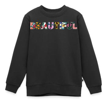 Blooming Beautiful - Kids Premium Organic Sweatshirt - black - Front - AI Model Kid Female (0cm)