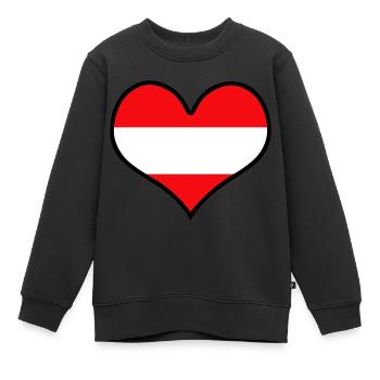 herz österreich austria - Kinder Premium Organic Sweatshirt - Schwarz - Vorne - AI Model Kid Female (0cm)