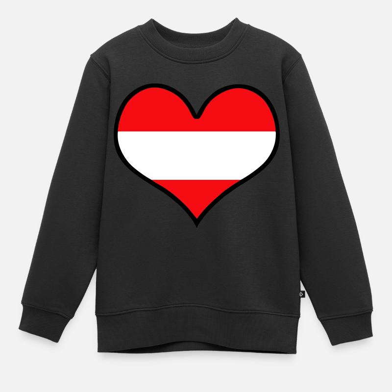 coeur Autriche - Sweat Premium enfant bio - noir
