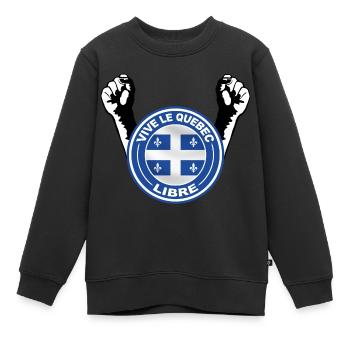 quebec libre - Sweat Premium enfant bio - noir - Devant - AI Model Kid Female (0cm)