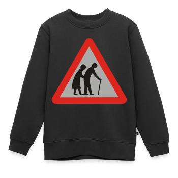 personnes âgées - Sweat Premium enfant bio - noir - Devant - AI Model Kid Female (0cm)