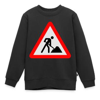 Building Site - Kids Premium Organic Sweatshirt - black - Front - AI Model Kid Female (0cm)
