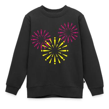 feuerwerk - Kinder Premium Organic Sweatshirt - Schwarz - Vorne - AI Model Kid Female (0cm)