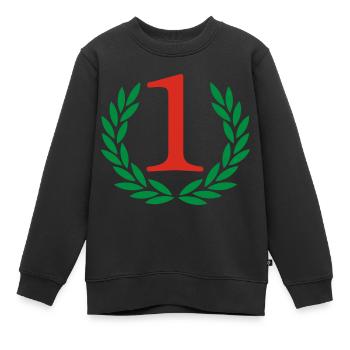 Sieger - Gewinner - Kinder Premium Organic Sweatshirt - Schwarz - Vorne - AI Model Kid Female (0cm)