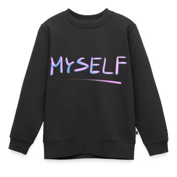 ich mich selbstliebe linie lila - Kinder Premium Organic Sweatshirt - Schwarz - Vorne - AI Model Kid Female (0cm)