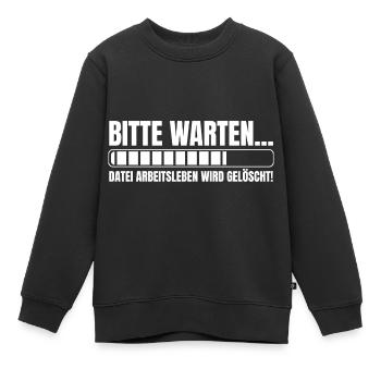 Bitte warten Datei Arbeitsleben wird gelöscht - Kinder Premium Organic Sweatshirt - Schwarz - Vorne - AI Model Kid Female (0cm)