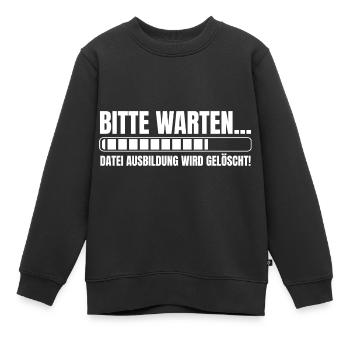 Bitte warten Datei Ausbildung wird gelöscht - Kinder Premium Organic Sweatshirt - Schwarz - Vorne - AI Model Kid Female (0cm)