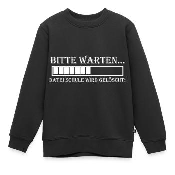 Bitte warten Datei Schule wird gelöscht Geschenk - Kinder Premium Organic Sweatshirt - Schwarz - Vorne - AI Model Kid Female (0cm)