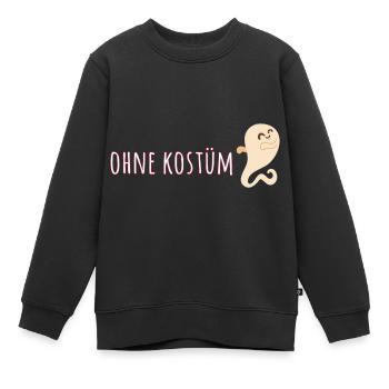 Sans costume, costume, fantôme, fantôme, carnaval - Sweat Premium enfant bio - noir - Devant - AI Model Kid Female (0cm)