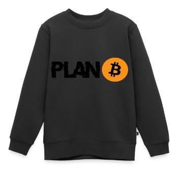 PLAN Bitcoin B - Kinder Premium Organic Sweatshirt - Schwarz - Vorne - AI Model Kid Female (0cm)
