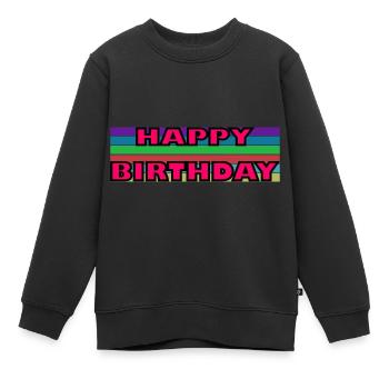 JAHRESTAG. ALLES GUTE ZUM GEBURTSTAG!. ALLES GUTE ZUM GEBURTSTAG!. - Kinder Premium Organic Sweatshirt - Schwarz - Vorne - AI Model Kid Female (0cm)