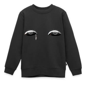 augen dunkel auge träne weinen - Kinder Premium Organic Sweatshirt - Schwarz - Vorne - AI Model Kid Female (0cm)