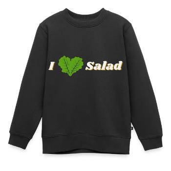 J’adore la salade - Sweat Premium enfant bio - noir - Devant - AI Model Kid Female (0cm)