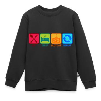 Sloth Car Racing Slotcar RC Spruch Lustig Witzig - Kinder Premium Organic Sweatshirt - Schwarz - Vorne - AI Model Kid Female (0cm)