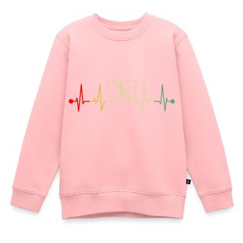 Handball Keeper Tormann Goalie Herzschlag Retro - Kinder Premium Organic Sweatshirt - Rosa - Vorne - AI Model Kid Female (0cm)