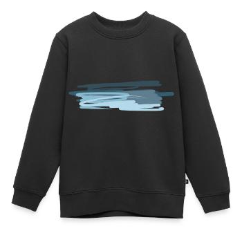 blau linien striche linie strich - Kinder Premium Organic Sweatshirt - Schwarz - Vorne - AI Model Kid Female (0cm)
