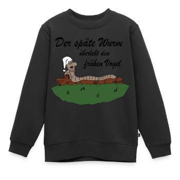 Der späte Wurm - Kinder Premium Organic Sweatshirt - Schwarz - Vorne - AI Model Kid Female (0cm)