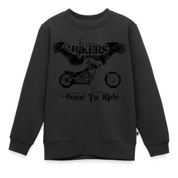bikers born to ride wings - Sweat Premium enfant bio - noir - Devant - AI Model Kid Female (0cm)