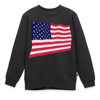 USA - Kinder Premium Organic Sweatshirt - Schwarz - Vorne - AI Model Kid Female (0cm)